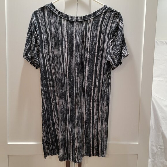 Rock Republic Stripped Tunic Top Black White Women Blouse Shirt Size Medium - Picture 5 of 15